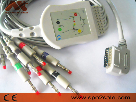 Kenz সামঞ্জস্যপূর্ণ সরাসরি-কানেক্ট EKG কেবল - Kanz 108, 109, 110, 1210, 1211, 601, Cardico 302-এর জন্য K131