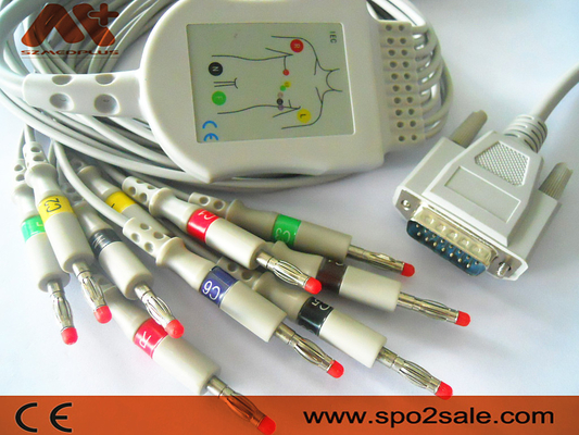 ট্রিসমড 400 406 ইসিজি মেশিনের জন্য CE ISO13485 CFS 10 লিড ECG কেবল