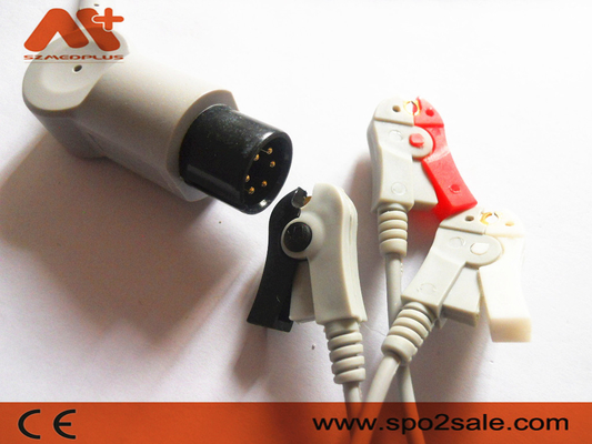 Szmedplus AAMI ECG কেবল এবং Leadwires 6 Pin 3 Lead Ecg Cable TPU AHA ক্লিপ