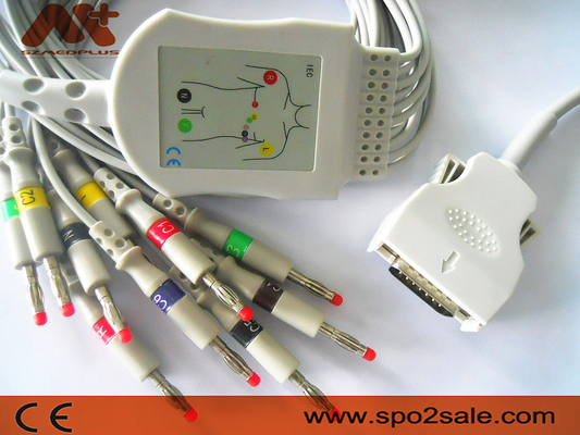 ELI 100, ELI 200, ELI 50 এর জন্য সরাসরি সংযোগ EKG কেবল 9293-021-50 Mortara Ecg Cable