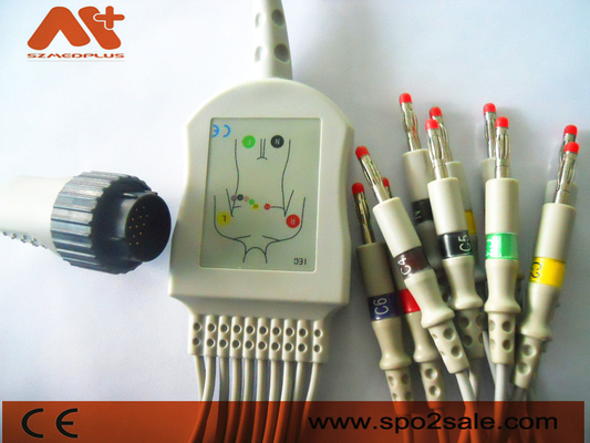 Kanz 103, 106, 107, 1201, 302, 303 এর জন্য Kenz PC-104 EKG কেবল 16 পিন কেবল