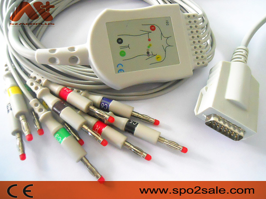 বার্ডিক ডাইরেক্ট কানেক্ট EKG ক্যাবল 012-0844-01 AHA কলা 4.0 7704