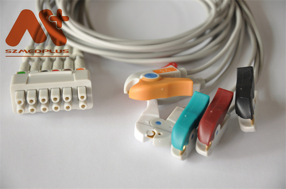 GE Marquette Holter Cable ECG Telemetry Leadwire 421932-001 6 লিড ক্লিপ