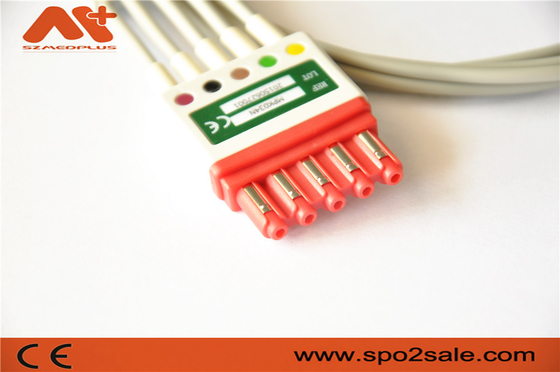 989803176171 ECG রোগীর কেবল V2-V6 5 লিড ইসিজি কেবল ফিলিপস সামঞ্জস্যপূর্ণ