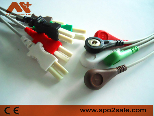 Spacelabs সামঞ্জস্যপূর্ণ 5 লিড স্ন্যাপ ইসিজি লিডওয়্যার - 700-0007-08