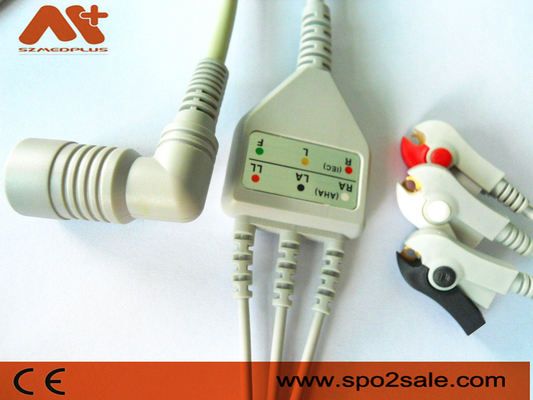 ওমরন > কলিন BP-88, BP-306 সামঞ্জস্যপূর্ণ 3 লিড ক্লিপ ডাইরেক্ট-কানেক্ট ইসিজি কেবল