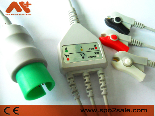 TPU Spacelabs Ecg কেবল আল্ট্রাভিউ 3 লিড ক্লিপ ECG 17 পিন কেবল