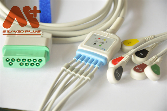 12Pin Nihon Kohden ECG কেবল 6 লিড স্ন্যাপ