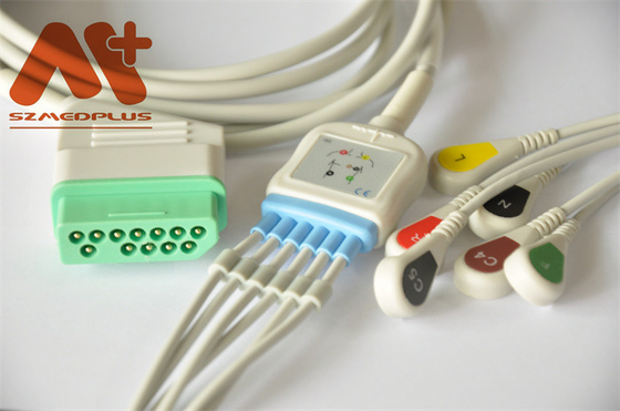 12Pin Nihon Kohden ECG কেবল 6 লিড স্ন্যাপ