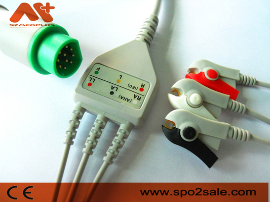 CFS 3 লিড পেশেন্ট মনিটর কেবল 10 পিন সিমেন্স Ecg কেবল