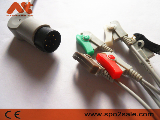 Nihon Kohden OEC-6102A, OEC-6105A, OEC-6120A, OEC-6120J, OEC-6120K সামঞ্জস্যপূর্ণ 5Lead ক্লিপ ডাইরেক্ট-কানেক্ট ইসিজি কেবল